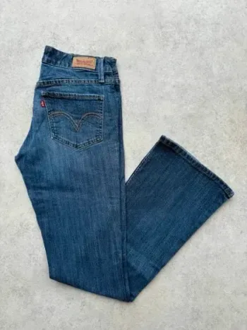 Jeans Levi's 518 Bootcut W27 FR36 L32 coupe patte d'eph évasé bleu Femme Women pan572b