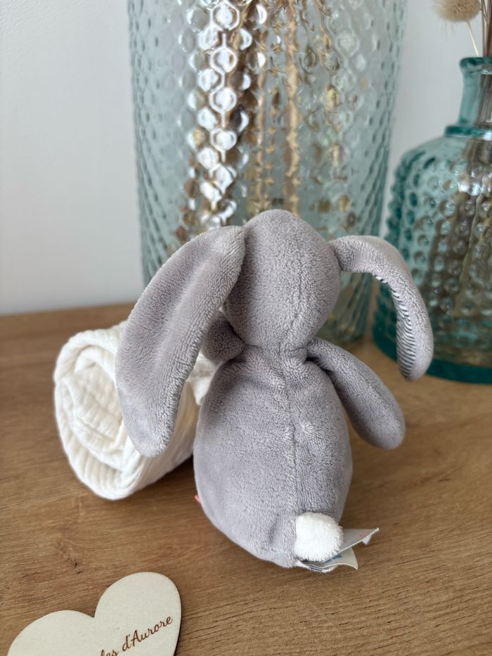 Doudou ma première couverture lapin gris lange - photo numéro 5