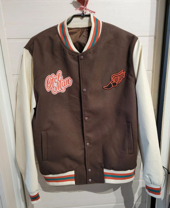 Blouson Bomber universitaire Melton Homme
