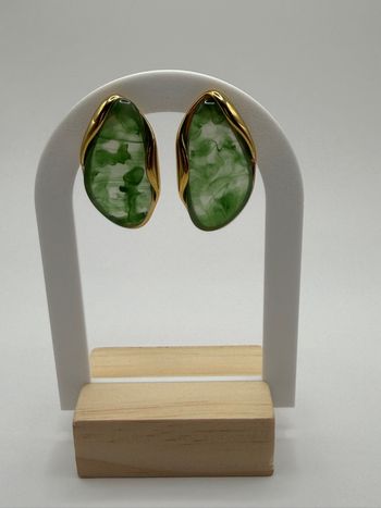 Boucle d’oreille en résine - vert 