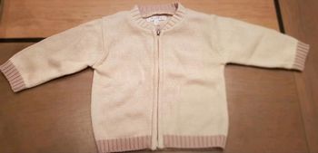 Gilet zippé beige bébé garçon 6 mois