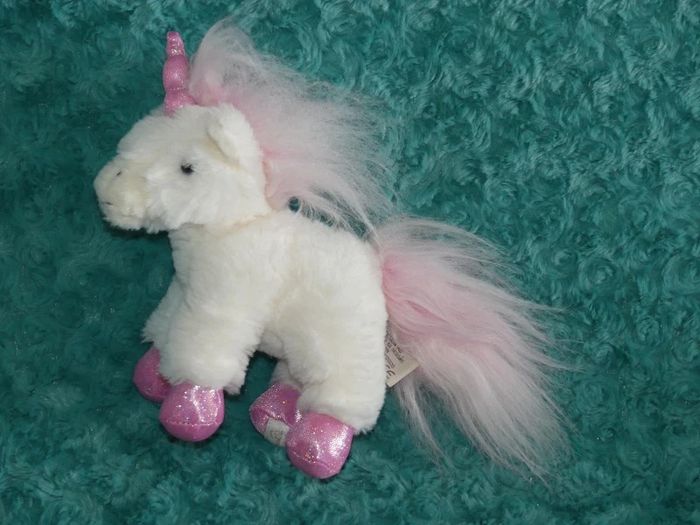 Petite peluche licorne blanche rose Bukowski 🐴état neuf - photo numéro 2