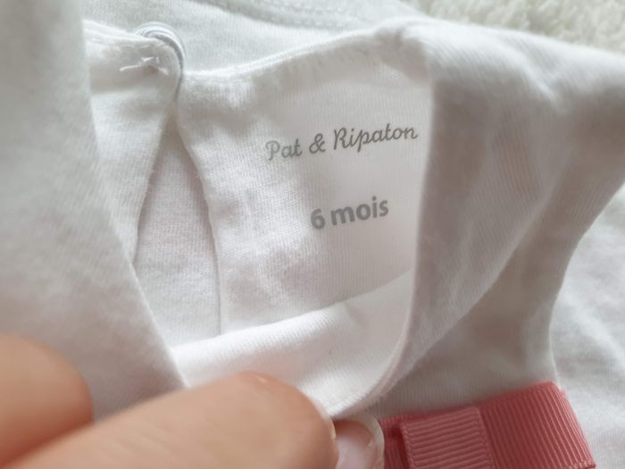 Débardeur blanc rayures roses - T6M - Pat et Ripaton - photo numéro 5