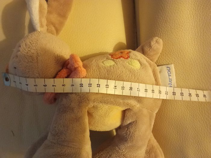 Doudou lapin jollymex Nattou beige marron clair vintage billes - photo numéro 8