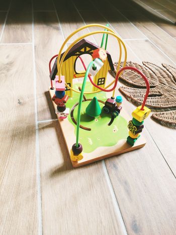 🐮 Boulier et labyrinthe de la ferme 2 en 1 avec voiture en bois marque Sequoia