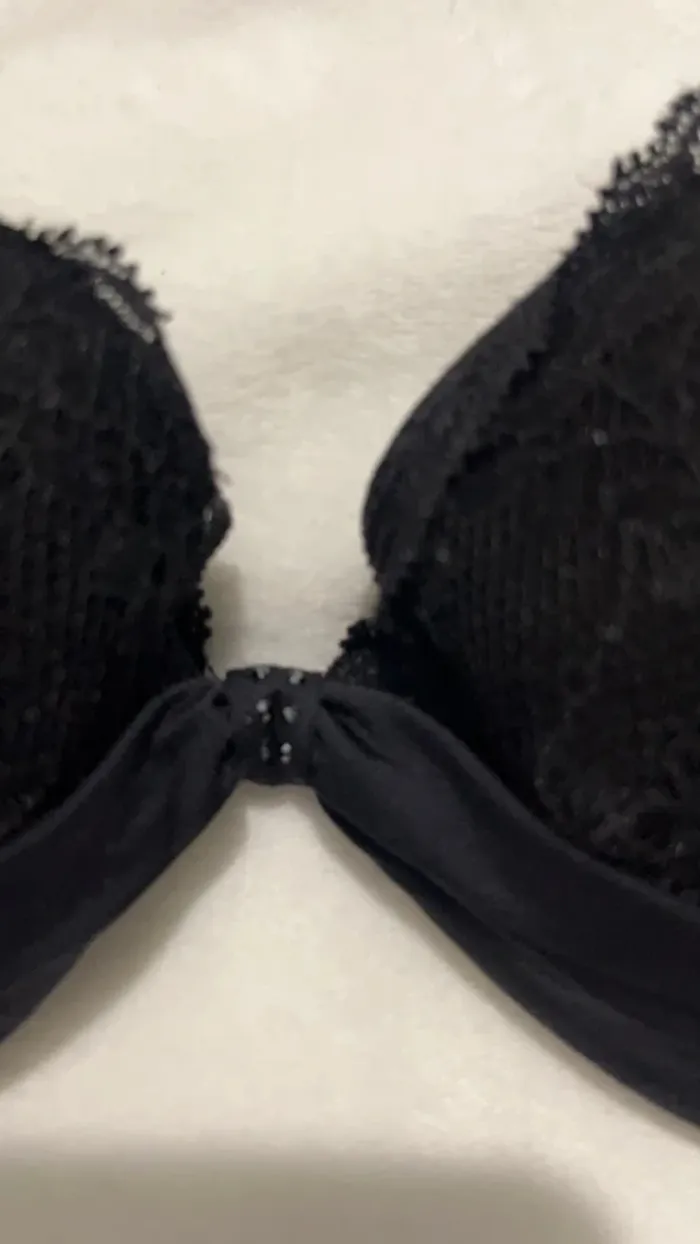 Soutient gorge noir dentelle, satin et strass - photo numéro 4