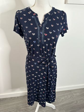 Robe bleue marine et multicolore petits cœurs Vive Maria T36 S