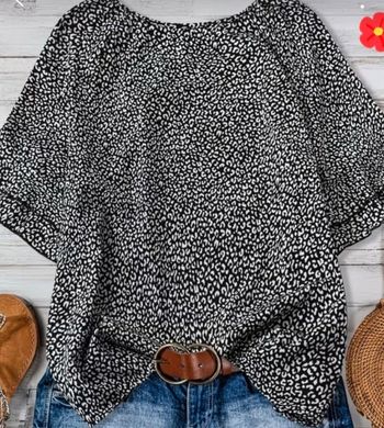 Blouse à imprimé noir 