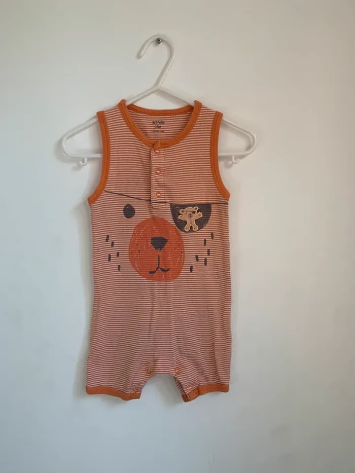 Barboteuse rayée orange – Kiabi – 18 mois