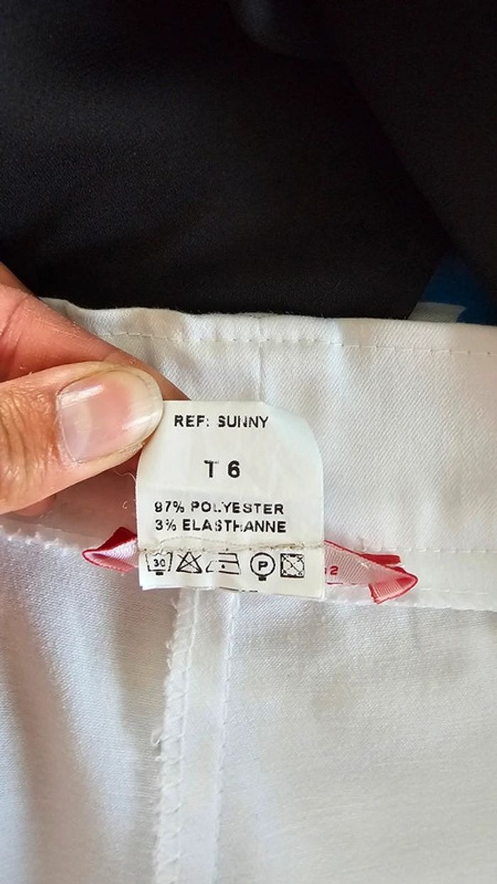 pantalon a jambes large naturelle blanc taille 6 - photo numéro 4