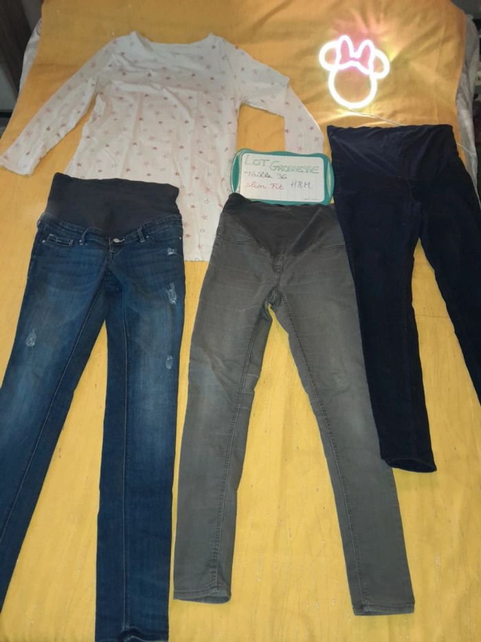 Lot🤰 spécial grossesse 🤰3 jeans slim + 1 chemise de nuit - photo numéro 3