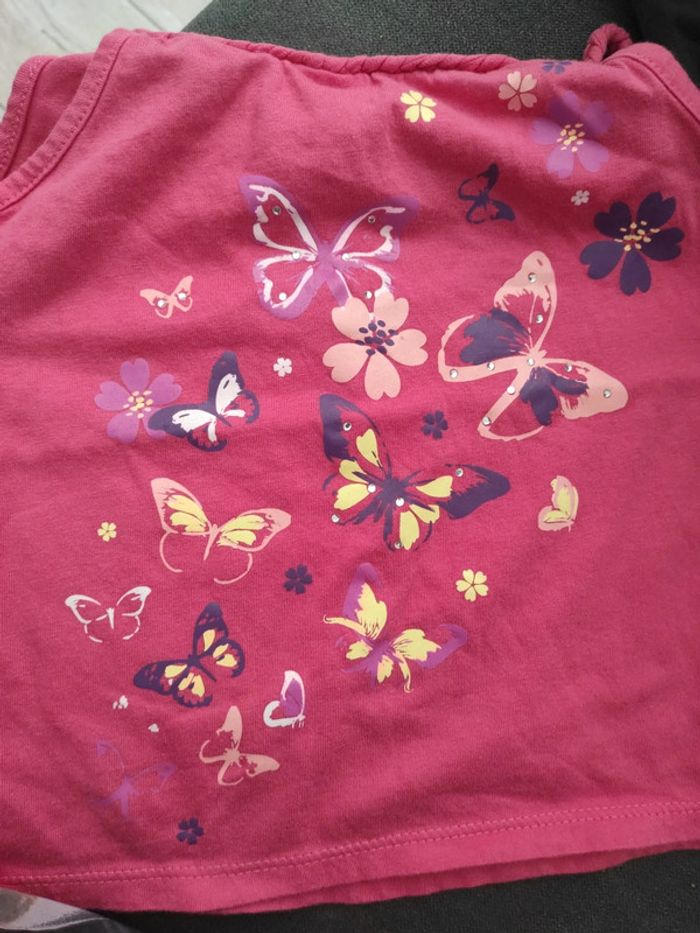 Débardeur rose papillons 5 ans - photo numéro 3