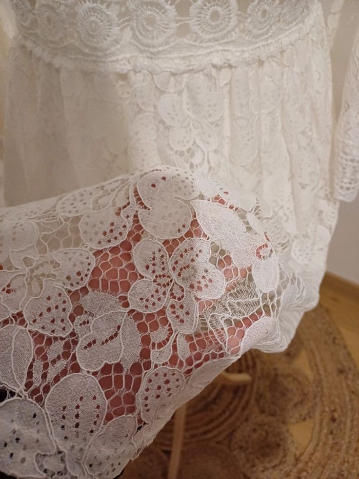 Robe blanche bohème en dentelle neuve Z Studio taille S/M 36/38 - photo numéro 4