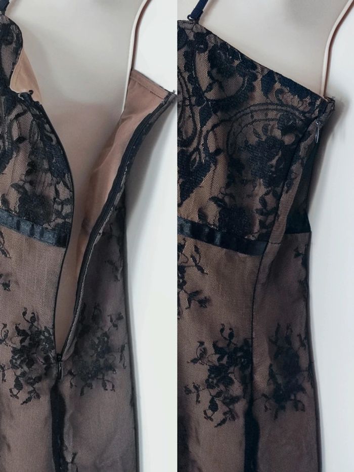 Robe nuisette marron dentelle noir coquette / Grain de Malice - 38/M à 40/L - photo numéro 9