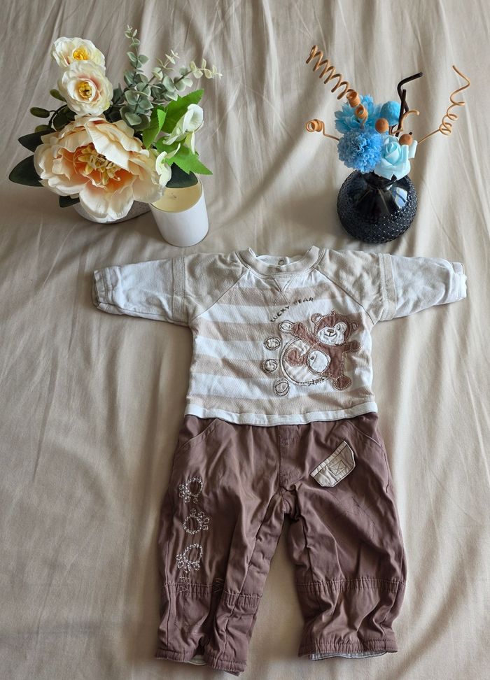 Petit Kimbaloo Combinaison Coton Marron Beige Très bon état 3 mois