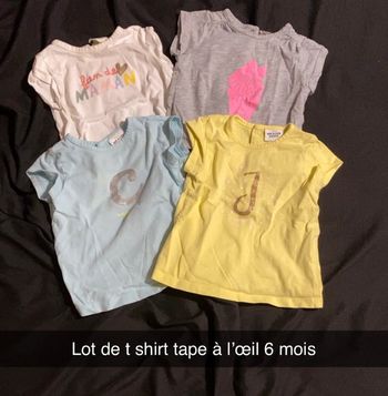 Lot de t shirt tape à l’œil 6 mois