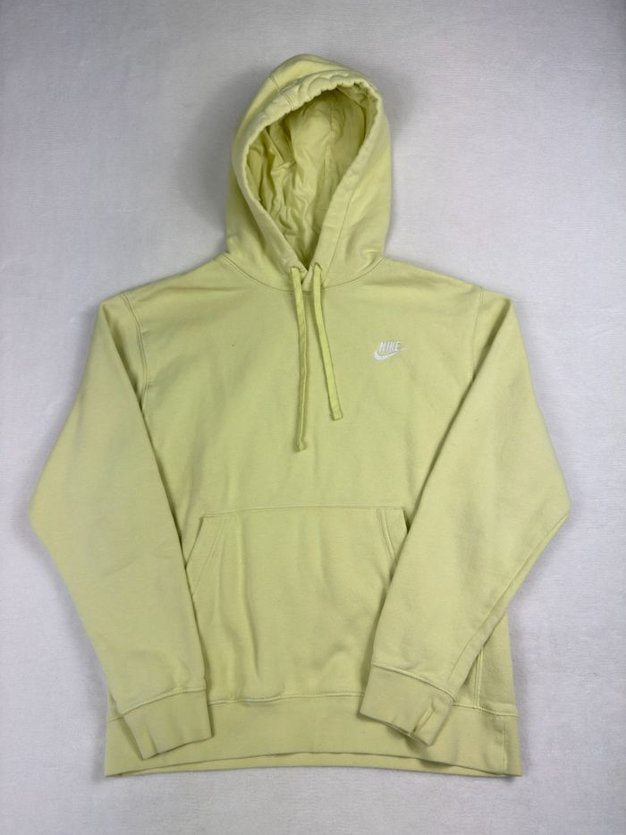 Pull Hoodie Nike jaune pastel homme taille M sweat à capuche logo brodé 02825 - photo numéro 2