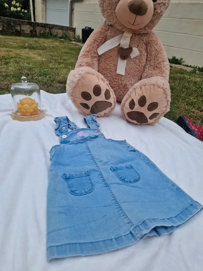 🎀 Jolie robe en jean bébé fille - 18 Mois - 🐙 - photo numéro 2