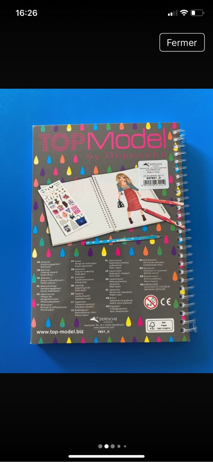 Cahier coloriage dessins Top Model - photo numéro 2