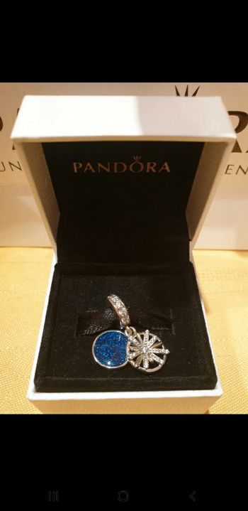 Charm Pandora Double Pendant "Feux d'artifice et Souhaits Éblouissants"