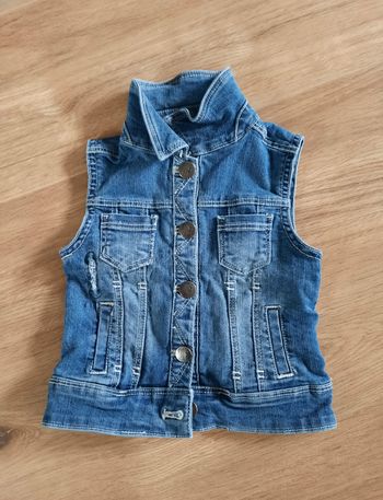 Veste fille  en jean bleue sans manches Orchestra 3 ans