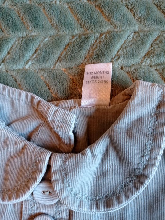 Robe velours kaki 9 mois - photo numéro 5