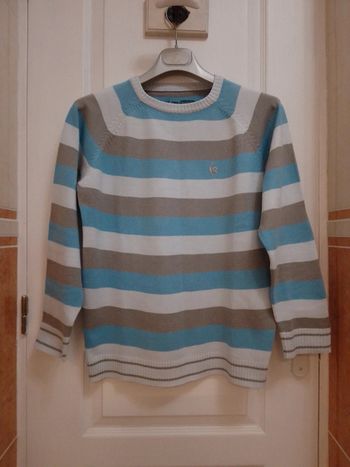 Pull à bandes bleues/grises T.14 ans - Le Coq Sportif