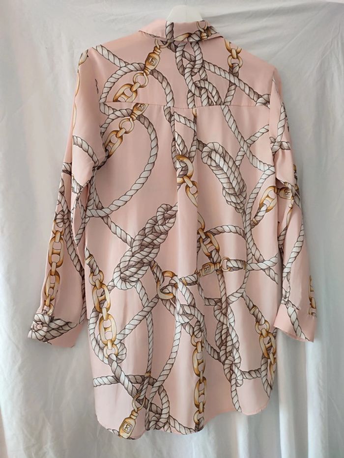 Chemise à imprimés noeuds mi longue satinée - photo numéro 3