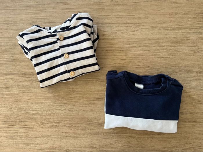 Lot 2 sweat-shirt légers H&M 9 mois
