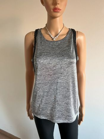 Haut gris argenté sans manches Morgan taille S comme neuf