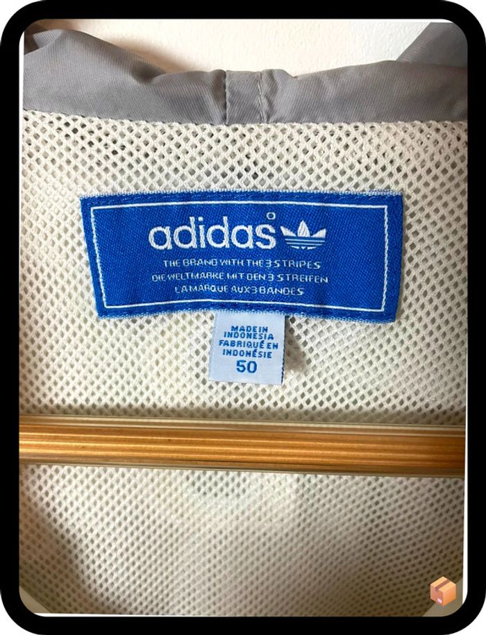 Coupe-vent Adidas Originals – Taille L – Écru, rouge & gris – Homme - photo numéro 4