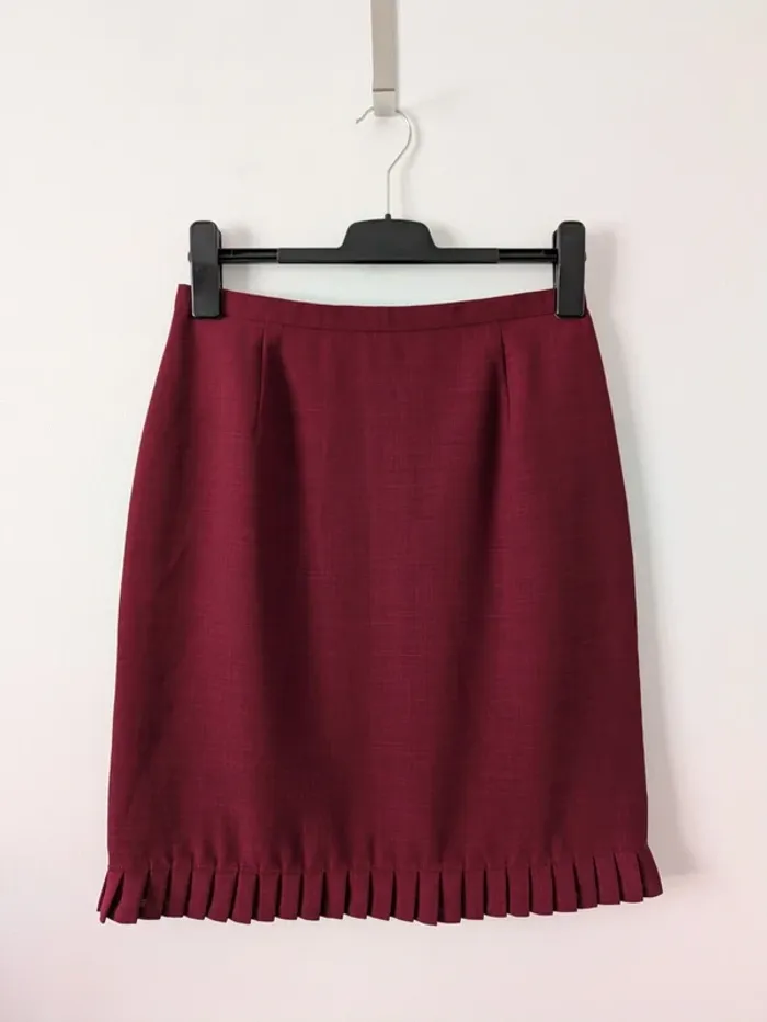 Ensemble d'été vintage bordeaux : jupe et veste - 123 - taille 38/40 - photo numéro 4