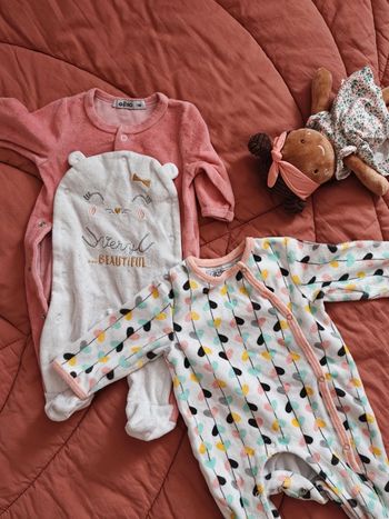 Lot 2 pyjama velours 1 mois