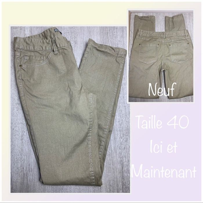 Jean neuf beige scintillant - taille 40