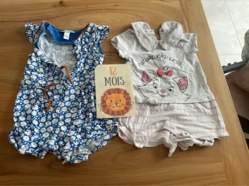 Lot deux combi short 12 mois
