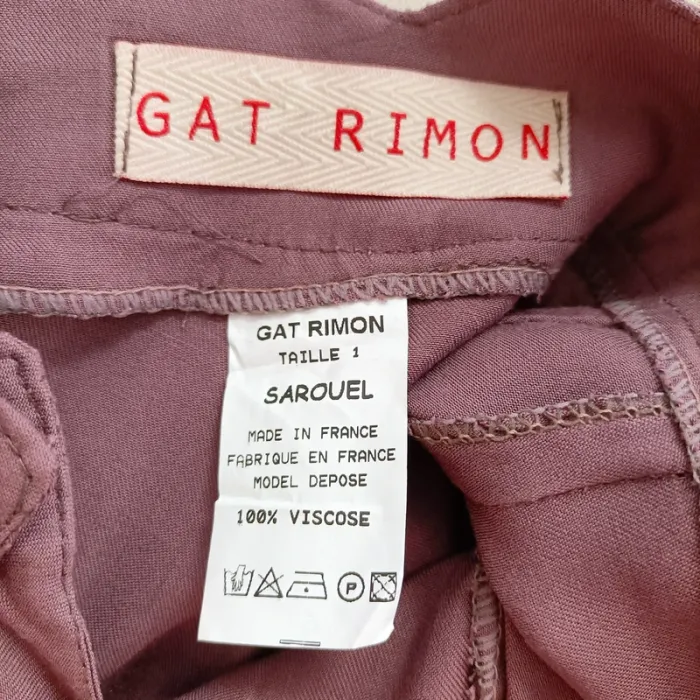 Sarouel bordeaux pastel Gat Rimon - Taille 1 - 100 % viscose - Fabriqué en France A587 - photo numéro 9