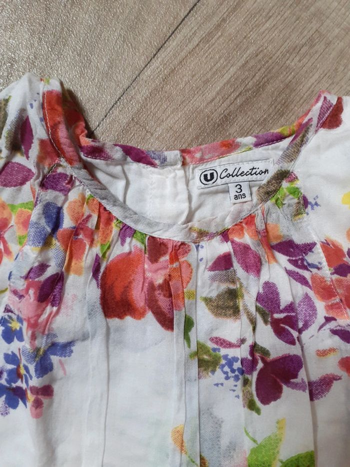 Robe sans manches fille légère motif fleuri 3 ans neuve - photo numéro 3