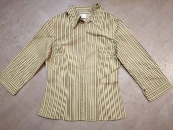 Chemisier rayé beige,kaki,vert Camaïeu