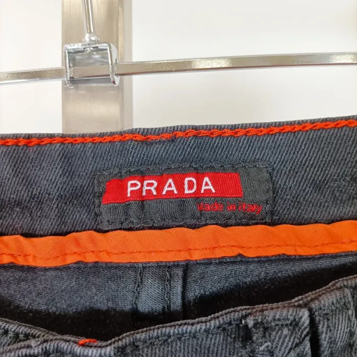 Pantalon noir effet velours Prada - Taille 36 A599 - photo numéro 5