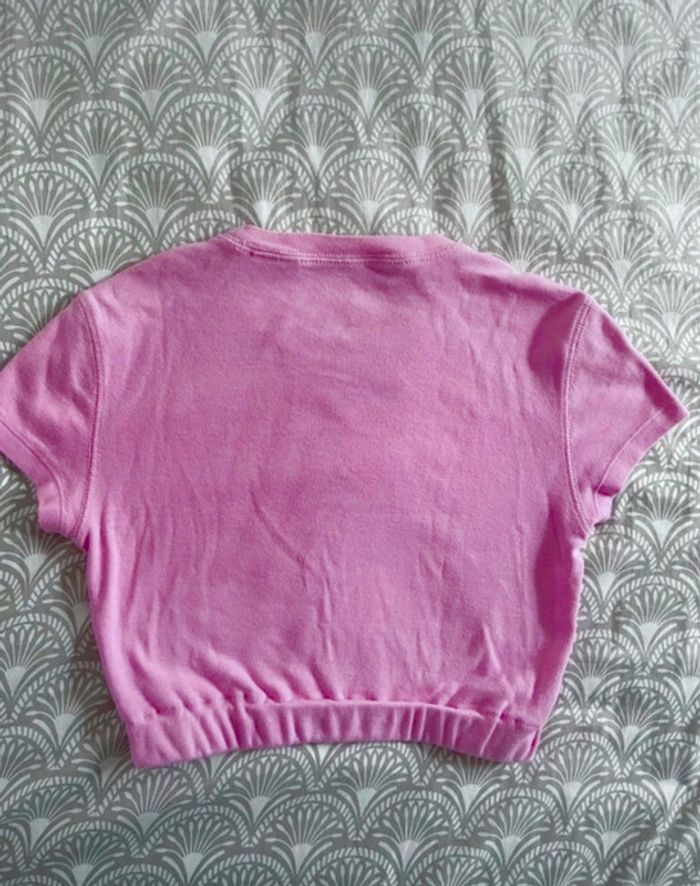 T-shirt Tommy Hilfiger rose custom crop top - photo numéro 4