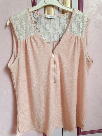 Blouse saumon écru "cache-cache"  T.44