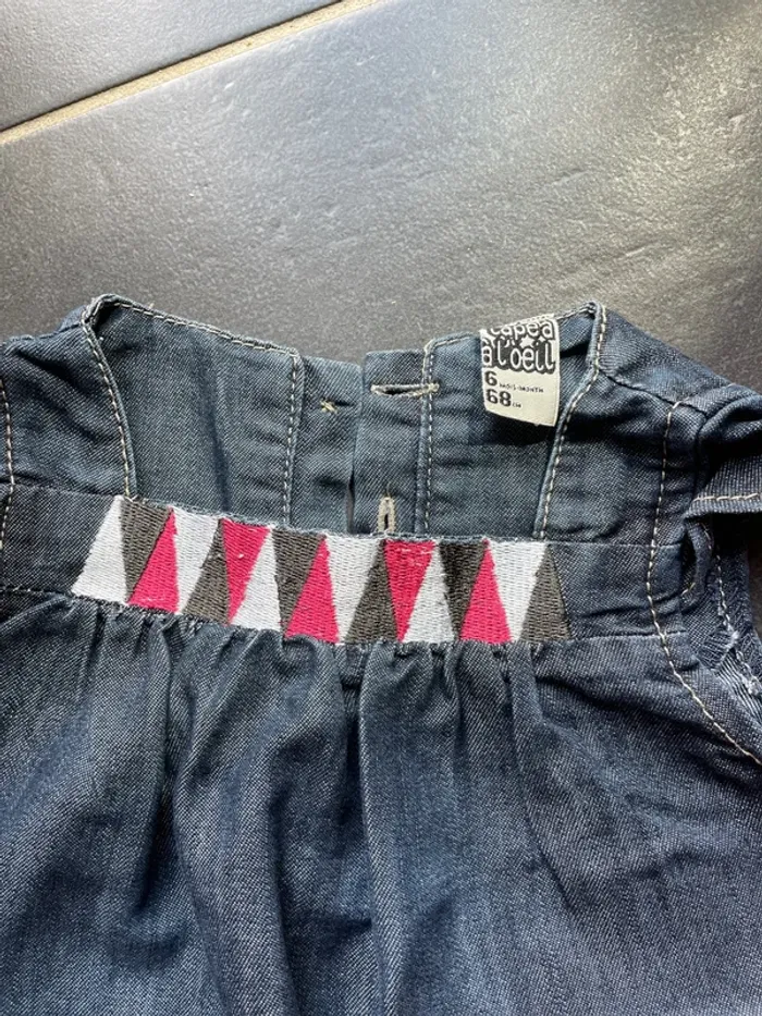 Ensemble robe jeans collant gilet - photo numéro 2