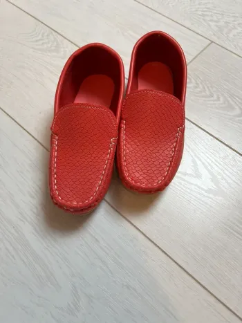 Chaussures cuir rouge mocassins cérémonie été garçon neuf