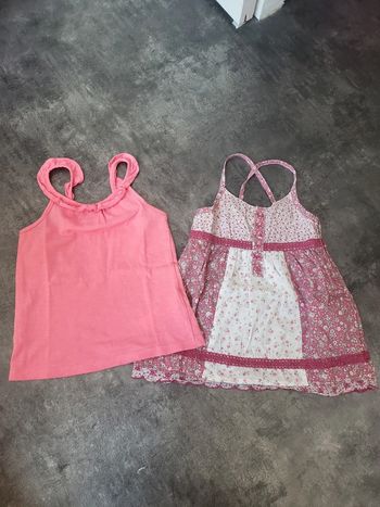 Lot 2 blouse/débardeur fille 4ans tao/sergent major peu portés