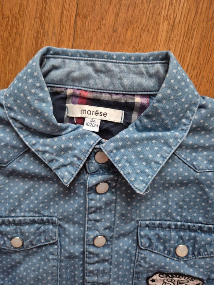 Marese chemise bleu à pois taille 4 ans - photo numéro 3