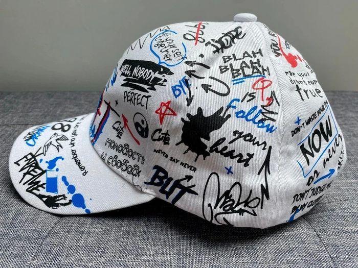 Casquette de baseball Hip Hop Cap Print Pop Art Snapback réglable ajustable Whte NЕUF - photo numéro 3