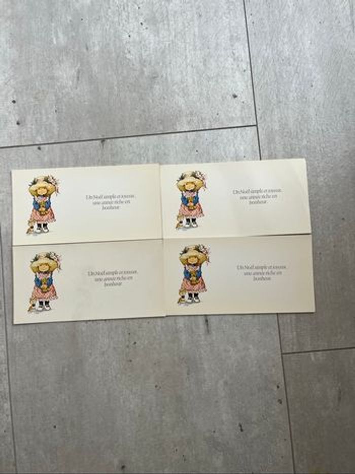 Lot 4 cartes fillette chat - photo numéro 2