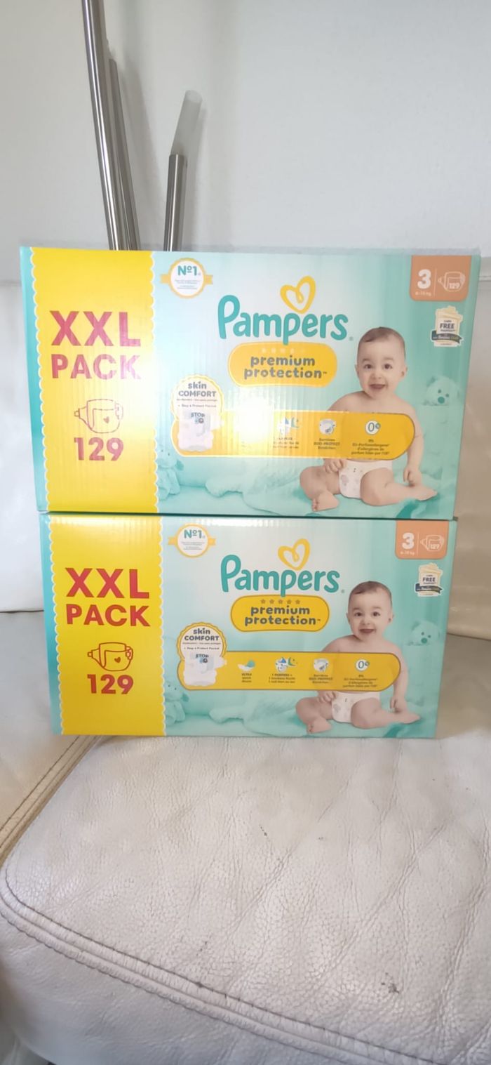 Lot de 2 Packs XXL 129 Couches (soit 258) Pampers Premium protection taille 3 (6-10 kg) - photo numéro 5
