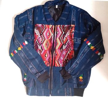 Veste Zippée Ethnique Style Bohème Unisex. Veste Guatémaltèque Brodé. Taille M