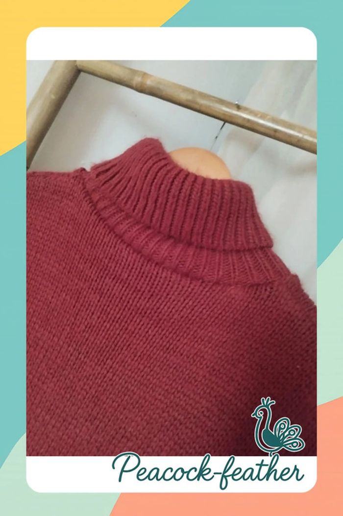 Pull col roulé terracotta TU - photo numéro 2
